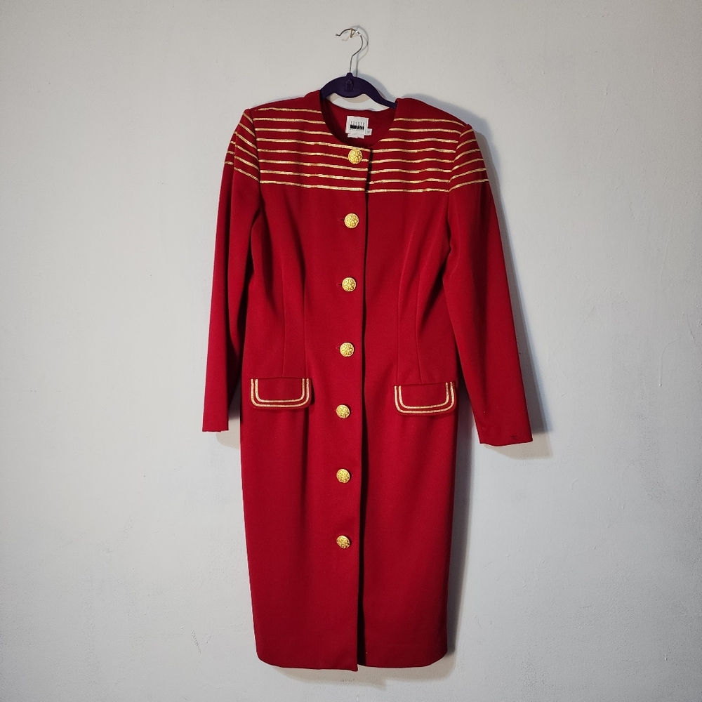 Vintage Circus Ring Leader Lion Tamer Red and Gold Jacket Large Size 16